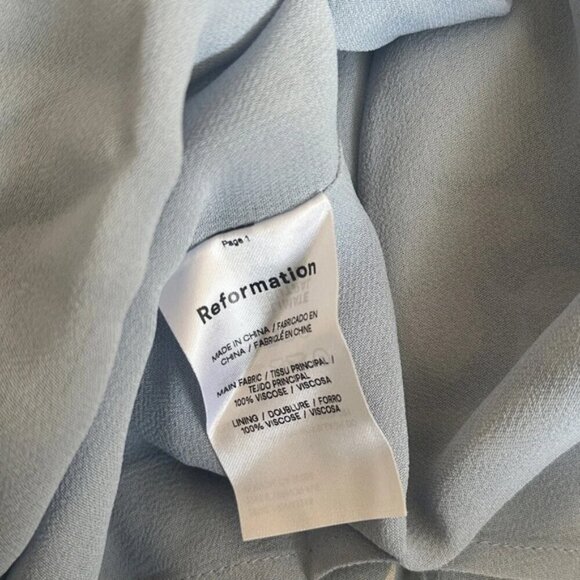 NEW Reformation Evelyn Maxi Dress One Shoulder Side Slit Aliso Blue Floral sz 2 - Picture 10 of 15